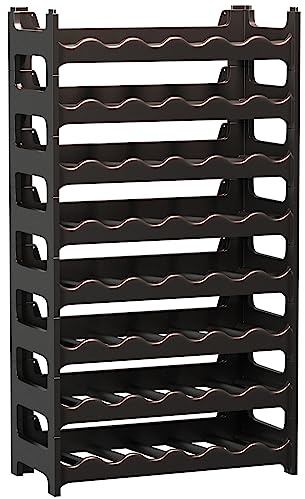 ARTECSIS Weinregal stapelbar Kunststoff für 48 Flaschen, stabiles Flaschenregal in Gastronomie-Qualität, modular erweiterbar, Schwarz