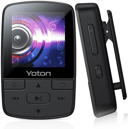 Yoton MP3-Player mit Bluetooth 5.2, HiFi-Klangqualität, FM-Radio, Sprachaufnahme, unabhängiger Lautstärkeregler, inkl. Kopfhörer, erweiterbar auf 128 GB SD-Karte (ohne SD-Karte)