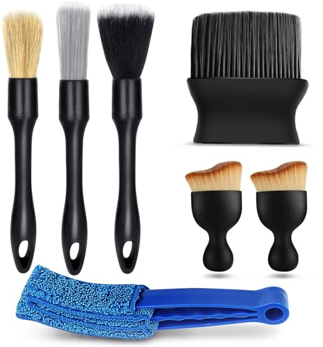 7 Stück Auto Detailingbürste, Auto Reinigungsbürsten Weiche Borsten Detailierbürste Auto Innenraum Detailbürste Detailing Brushes Auto Staub Pinsel, Auto Innere (A)