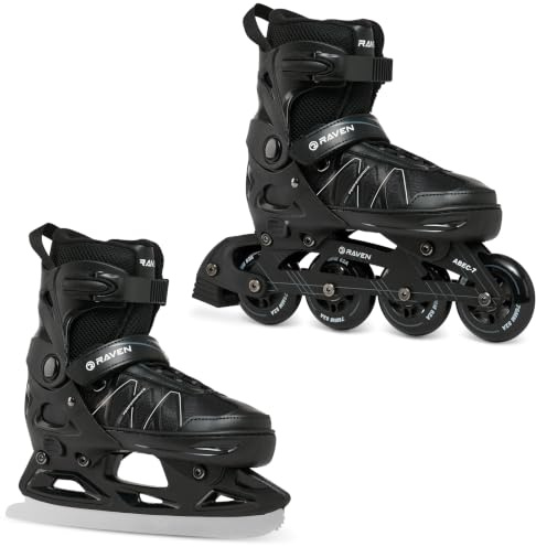 RAVEN Expert 2in1 Schlittschuhe Hockey Inline Skates Inliner für Kinder und Erwachsene verstellbar