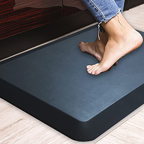 2,5 cm Extra Dicke Anti-Ermüdungsmatte (75 × 50 cm) – Komfort-Matte für Küche, Büro, Werkstatt oder vor dem Spülbecken – Ergonomisch & Gelenkschonend – Aus hochdichtem 140D PU-Schaum – Schwarz