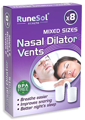 Runesol Nasenspreizer Gegen Schnarchen, 8 x Gemischt Klar, Schnarchstopper Nasendilatatoren, Anti Schnarch Nasendilatator, Antischnarchen Einschlafhilfe Erwachsene, Snoring Stopper, Schnarch-Stopper