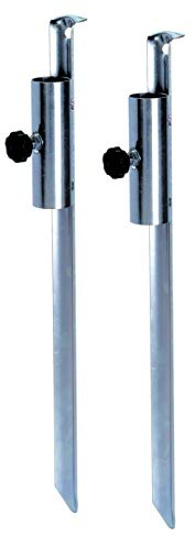 Spetebo Metall Sonnenschirmhalter 50 cm - 2 Stück - Sonnenschirm Halterung Erdspieß Bodenhülse Rasendorn Bodenspieß