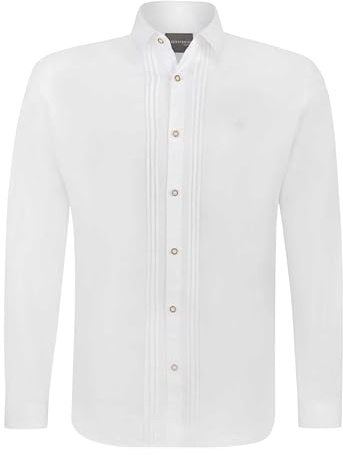 Stockerpoint Herren Trachtenhemd Mika I Größe S-5XL I Herrenhemd im klassischen Trachtenlook mit Knöpfen in Hornoptik & Kentkragen I Atmungsaktiv & bequem I Perfekt für Tracht & Festlichkeiten