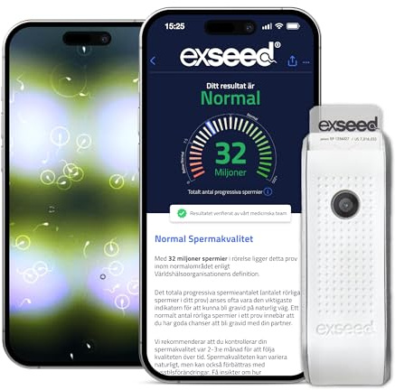 ExSeed Health - Spermatest für zu Hause - 5 Tests - Fruchtbarkeitskit für Männer - Spermienanzahl und Spermienvolumen bestimmen - Schnelles und einfaches Verfahren - Genaue Ergebnisse