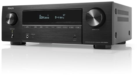 Denon AVR-X1800H 7.2-Kanal AV-Receiver, HiFi Verstärker mit Dolby Atmos, DTS:X, 6 HDMI Eingänge und 1 Ausgang, 8K HDMI, Bluetooth, WLAN, AirPlay 2, HEOS Multiroom, Alexa kompatibel