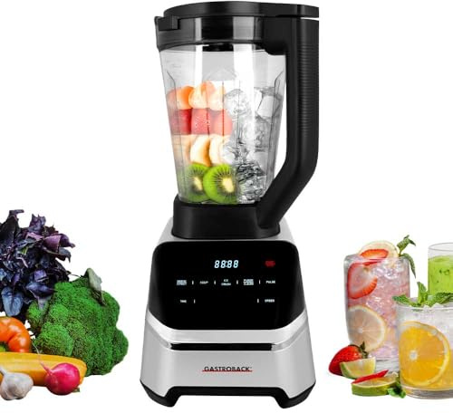 GASTROBACK Standmixer Hochleistungsmixer 2000 Watt - 2L Tritanbehälter, 40.000 UPM, 7 Programme (Suppenkocher, Smoothie, Eiswürfel) - Profi Mixer Smoothie Maker, Food Processor und Blender in einem