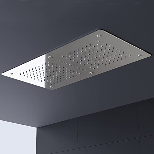 BERNSTEIN Einbauduschkopf Regenduschkopf Wassersparend Regenbrause 70x38cm Brausekopf aus Edelstahl Deckenbrause mit Anti-Kalk Düsen Duschkopf für Deckenmontage Regendusche DPG5019