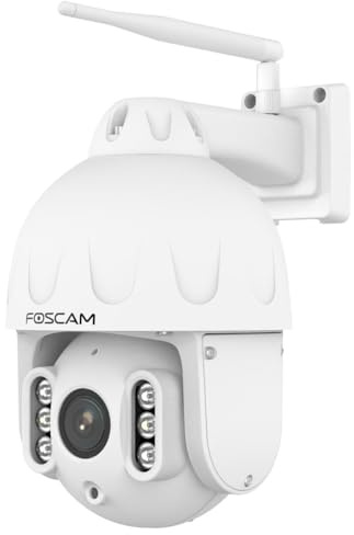 Foscam SD8P hochauflösende 8-MP Dualband-WLAN PTZ Dome Überwachungskamera mit 4-Fach optischem Zoom und intelligenter Personen- und Fahrzeugerkennung