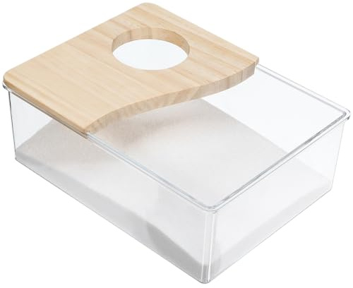 BELLIFFY Acryl Sandbad Box 20X15X8Cm Transparent Hamsterbadewanne Mit Glatten Kanten Für Kleine Haustiere Wie Hamster Rennmaus Meerschweinchen Chinchilla Sandbad Und Badeplatz