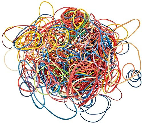 Apli Elastische Gummibänder, 100 g Beutel, Gummiringe, Tüte, bunt, 4 cm lang, 1E+1 cm breit, 70% Naturkautschuk, punktuelle Ordnung, Basteln, Heimwerken