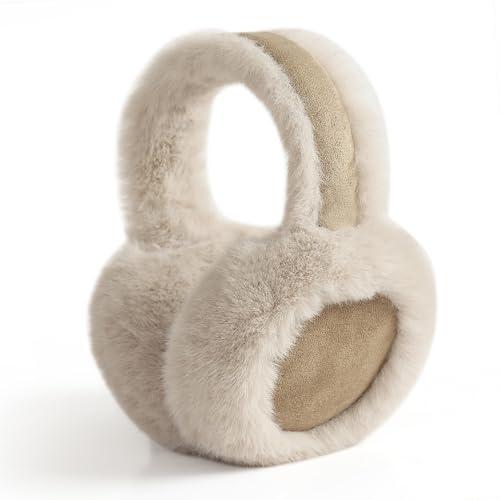 FSMILING Verstellbar Winter Ohrenwärmer Plüsch Ohrenschützer Winter Earmuffs Ear Warmer Für Damen Frauen Mädchen,1/2 Pack