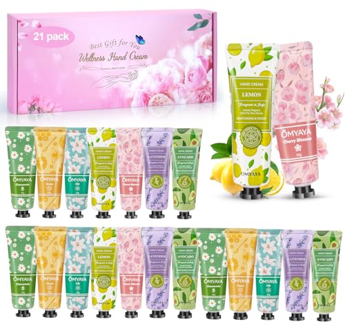 Handcreme Set, 21 Pack Handcreme Damen Geschenkset, Duft Hand Fuß Tag Nachtcreme Feuchtigkeitscreme, Kleine Geschenkset für Frauen und Männer,Weihnachten & Geburtstags Geschenk
