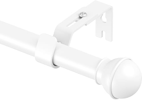 Yeabett Gardinenstange, 80-156cm vorhangstange ausziehbar, Weiß | 22mm Schraub-Stangenset mit verstellbaren Trägern, Starke Rostfrei für Wohnzimmer, Schlafzimmer, Küche, Badezimmer