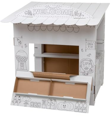 Tektorado - Spielhaus aus Pappe für Kinder - Kinderspielhaus aus Karton zum Bemalen und Spielen - für Outdoor & Indoor - für Kinder ab 3 Jahren - Kaufladen