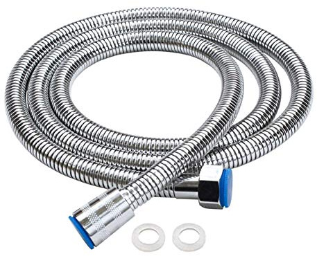 D&D 1,5M Premium Duschschlauch aus Edelstahl Flexibler Brauseschlauch mit Dichtungen für Handbrause, Hand-Duschkopf ,Chrom
