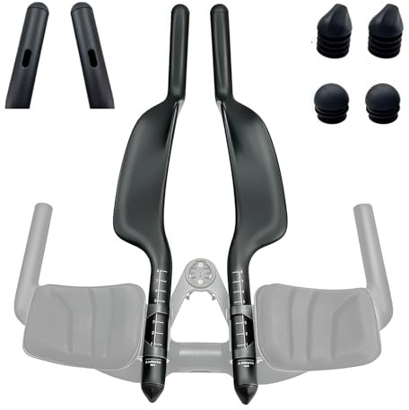 Joxvizx Carbon Fahrrad TT Armauflage Lenker Aero Bars Verlängerung Triathlon Trial Bike Lenkerenden Radsport Bullhorn Lenker Teile 22,2mm für Rennrad TT Bike, Fixed Gear, Rennrad-Schwarz Matt (Mit