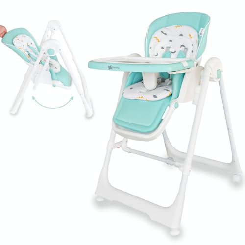Twinly MOVITY 3-in-1 Hochstuhl mit Schaukelfunktion & Babywippe: Kombihochstuhl, Babyschaukel & Trona in einem, klappbar, ab Geburt