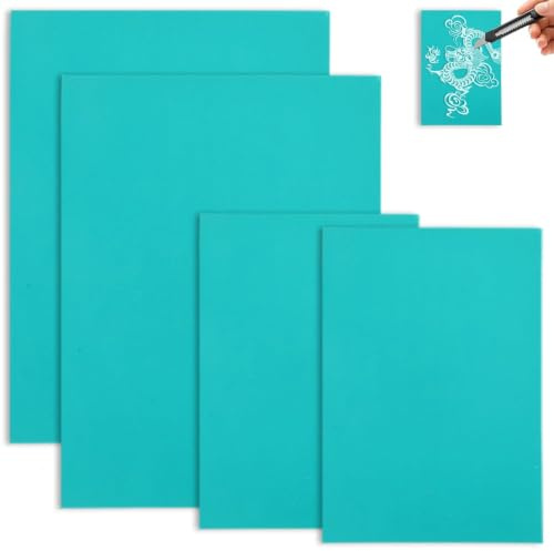 4 Stück Linoleum Platten Linoldruck Set Weichgummi Linolplatte | Linolplatten für Linolschnitt, Schnitzset und Gravieren, weiche Platten für kreative Druckprojekte, Format 2A5+2A6