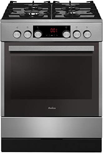 Amica SHEG 914 121 E Standherd Gaskochfeld Elektro Backofen Timer SoftClose Tür Heißluft mit Ringheizkörper
