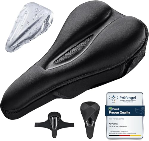 AUVSTAR Upgrade New Gel Fahrradsitzbezug,hohl und atmungsaktiv, Premium Fahrradsattelkissen,Geeignet für Mountainbike-Sitz, Verdickender Sattelbezug,Sattelschutz für Herren und Damen Fahrrad.
