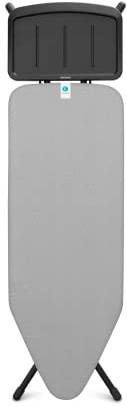 Brabantia - Bügelbrett C - für Dampferzeuger - XL-Dampfbügelbrett - Extra großer Metallständer - Höhenverstellbar - Solider Vierfußrahmen - Geräte bis zu 40 x 22 cm - Metallised - 125 x 45cm