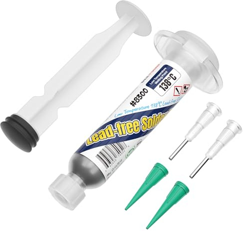 BEEYUIHF bleifreies Lötpaste, Sn42 Bi58 Spritzenlötpaste Flussmittel, bleifrei Lötflussmittel-Zinnpaste, Niedrige Temperatur 138 Grad, für BGA SMT Lötzinn (1.05oz/30g)