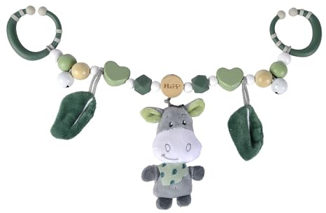 Eichhorn - Baby Hipp Collection - Wagenkette mit verschiedenen Elementen, Plüschesel mit Rasselfunktion, inkl. Glocken, FSC zertifiziertes Buchenholz, ab den ersten Lebensmonaten geeignet, Mehrfarbig