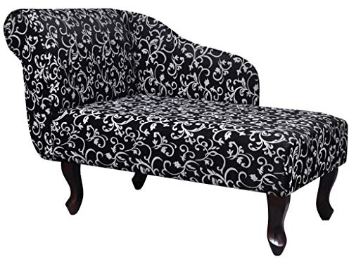 vidaXL Chaiselongue Schwarz und Weiß Stoff