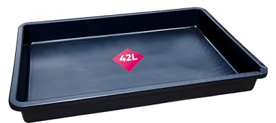 E&G Kunststofftechnik GmbH&Co.KG Kunststoffwanne 88 x 60 cm aus PP - Öl-Auffangwanne, Säuren- und laugenfeste Industriewanne, Plastikwanne, Umtopfwanne mit 42 Liter Volumen