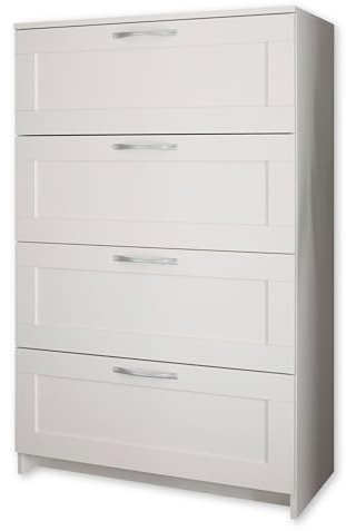 SALIAS Schubladenkommode in Weiß - Kommode mit Schubladen und viel Stauraum - 79 x 124 x 42 cm (B/H/T)