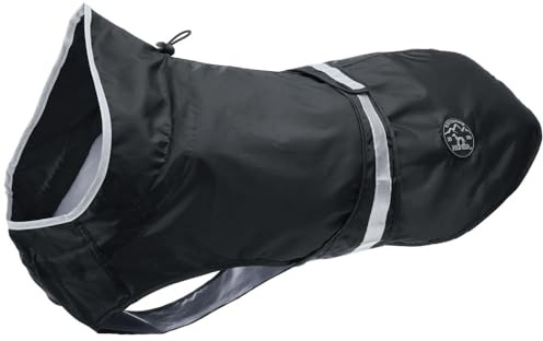 HUNTER Uppsala Rain Hunde-Regenmantel | wind- & wasserfest, Bauchgurt verstellbar, reflektierend, Beinschlaufen, verstaubar, waschbar, Farbe: schwarz, Größe: 65