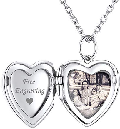 ChicSilver Personalisierter Foto Anhänger 925 Silber/Gold/Rosegold Herz Medaillon für Damen Herren, Personalisierter Amulett mit Flügel/Sonnenblume zum öffnen für Geliebte Liebeskind