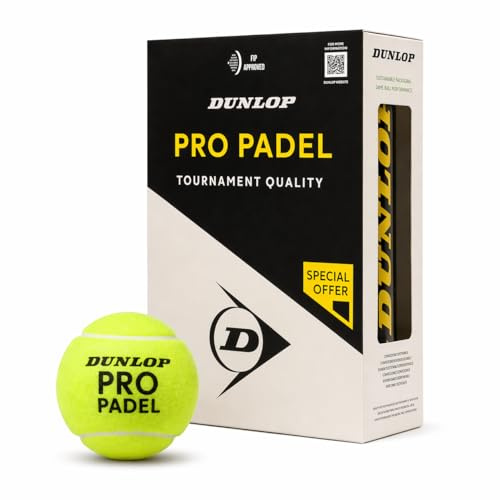 Dunlop Pro Padel Bälle 2x3PET – FIP-zertifizierte Turnierbälle für fortgeschrittene und wettkampforientierte Spieler