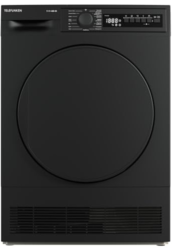 Telefunken T-11-400-DI Kondenstrockner / 7kg Trockner mit 15 Programmen, Startzeitvorwahl, Knitterschutz & reversierenden Trommelbewegungen, dark-inox