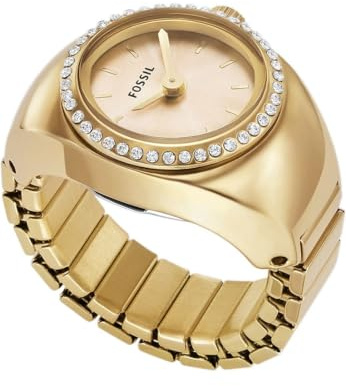 FOSSIL Ring Watch für Damen, Quarz-Zweizeigerwerk mit Edelstahlarmband