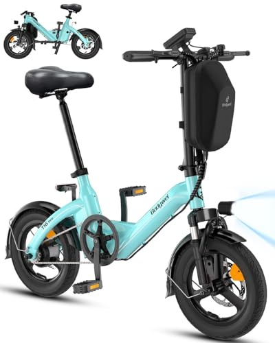 Bodywel T16PRO Mini E Bike 14 Zoll faltbar Elektrofahrrad 250W 36V/10AH Akku mit APP Funk für Herren Damen,Reichweite Max 45 km (Blau)