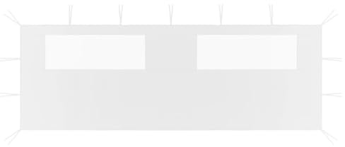 vidaXL Pavillon-Seitenwand mit Fenstern 6x2 m Weiß