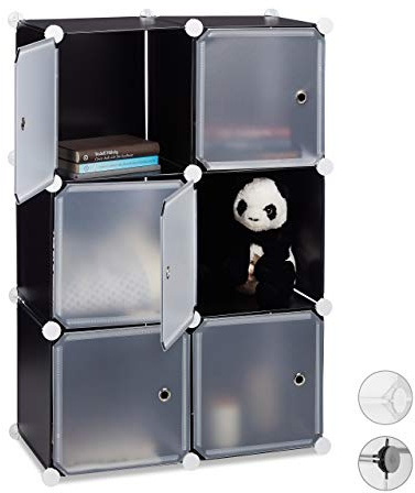 Relaxdays Regalsystem Badregal Kunststoff, HBT 98x66x32 cm, schwarz