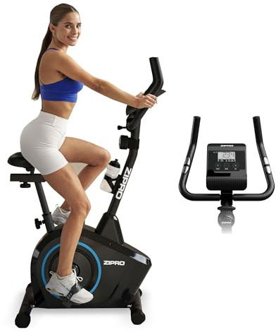 Zipro Heimtrainer Fahrrad Boost, Ergometer Fitnessbikes, Magnetisches Fahrradtrainer, Ergometer Fahrrad bis 120kg, Indoor Bike, Trainingsfahrrad für zuhause, Fahrradergometer Batteriebetrieben