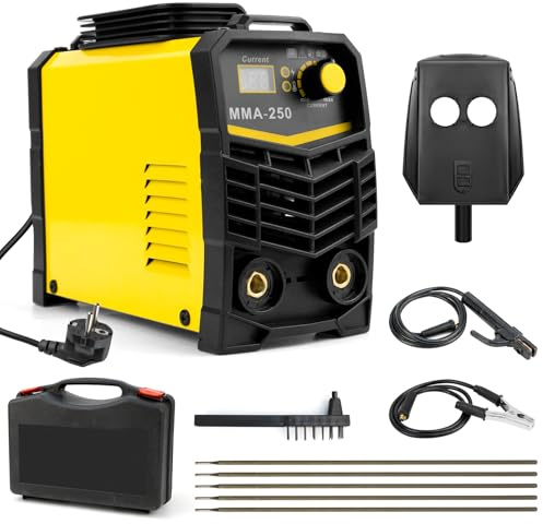Elektroden Schweißgerät 250A, MMA Elektrodenschweißgerät 220V, Schweißgerät Elektrode, IGBT DC Schweissgerät mit LED-Anzeige, Inverter Schweissgerät, Anti-Stick, Heißstart Lichtbogenkraft