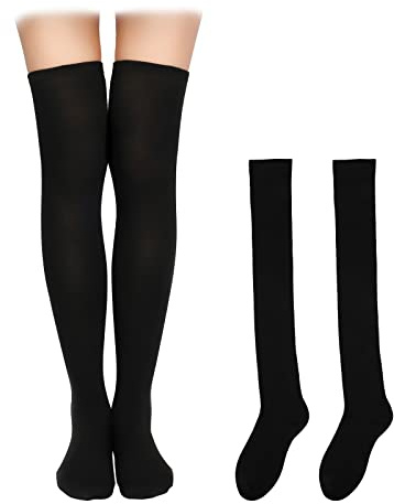 KINBOM Oberschenkelhohe Socken, 65cm Lang Weich Kniestrümpfe Lange Strümpfe für Damen Mädchen Alltagskleidung Festival Halloween Weihnachten Kostüm Cosplay