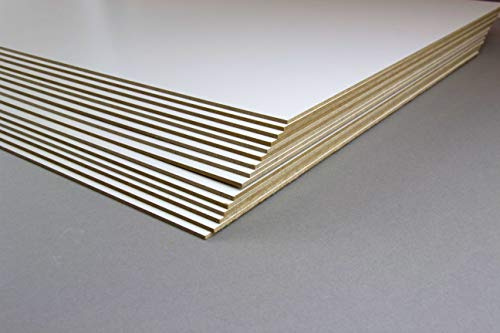 5 Stück Zuschnitte MDF Holzwerkstoff Platten Einseitig Weiß lackiert 30x40 cm 2,5 mm stark 40x30 cm Format passgenau in mm 300 x 400