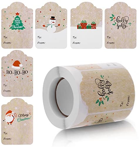 300 Stück Weihnachtsaufkleber 5x7 cm Weihnachtsaufkleber Sticker für Weihnachtsgeschenke Deko Aufkleber für Etiketten Geschenktüten Papiertüten