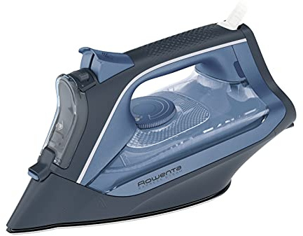 Rowenta Express Steam Dampfbügeleisen, 2500 Watt, Dauerdampfmenge 40 g/Min., Dampfstoß: 160 g/Min., Eco Funktion, Tropfstopp, Bügeleisen Dampf, dunkelblau/hellblau, DW4320 [Energieklasse A+]