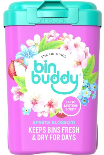 Bin Buddy Fresh Spring Blossom 450 g, Müllerfrischer Deodorierpulver, lässt Ihren Mülleimer großartig riechen, geeignet für Innen- und Außeneimer