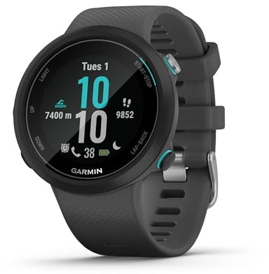 Garmin Swim 2 GPS-Schwimmuhr mit Herzfrequenzmessung unter Wasser und speziellen Schwimmfunktionen, Schwimmbad-/Freiwasser-Modus, GLONASS, Galileo, Sport-Apps, 7 Tage Akkulaufzeit