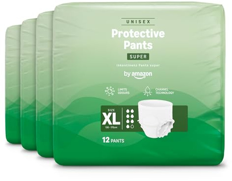 by Amazon Unisex-Superhosen, Größe XL – 48 Stück (4 Packungen mit 12 Stück)