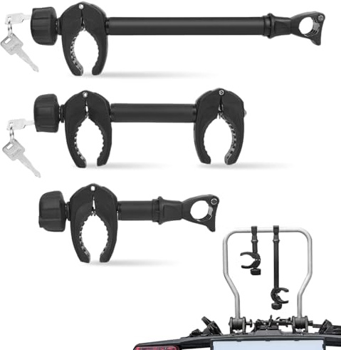 Rahmenhalter 3 Pack, Fahrradhalterung Bike Holder 3 Fahrradträger Fahrradhalter Befestigung Klemme Reisemobil Rad, abschließbar, für U-Bügelrohr, 25CM+32CM+45CM Länge
