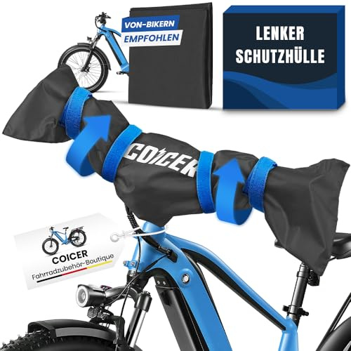 COICER 2er Pack Lenkerschutzhülle Ebike Transportschutz Fahrradabdeckung | Fahrrad Zubehör, Wasserfest & Feuchtigkeit & Staubgeschützt, Universale Fahrrad Abdeckung für Griffe, für Transport & Parken